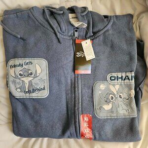 🆕 SIZE XL DISNEY HOODIE Lilo & Stitch full zip w/ patches